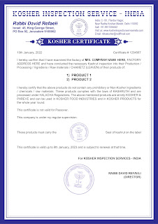 Kosher Certification Services in India